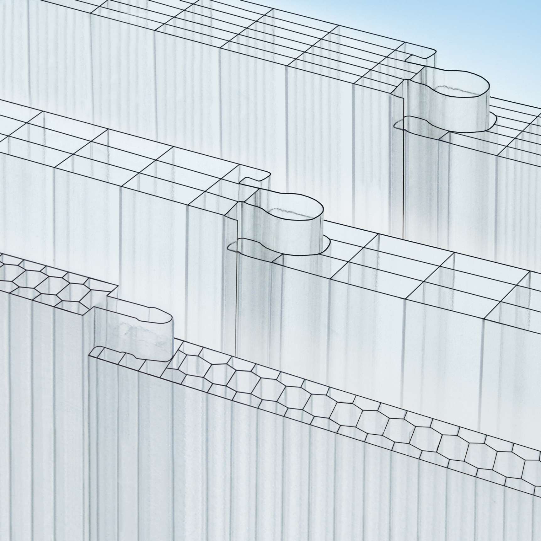 Polikarbonát bevilágító panelek